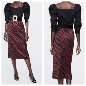 Animal Print Midi Skirt